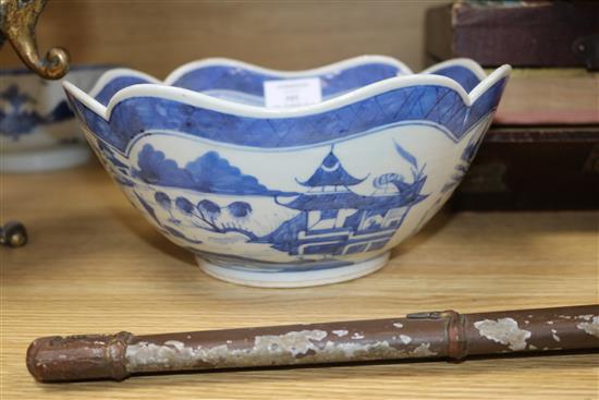 Two Chinese blue and white bowls Diam 24cm